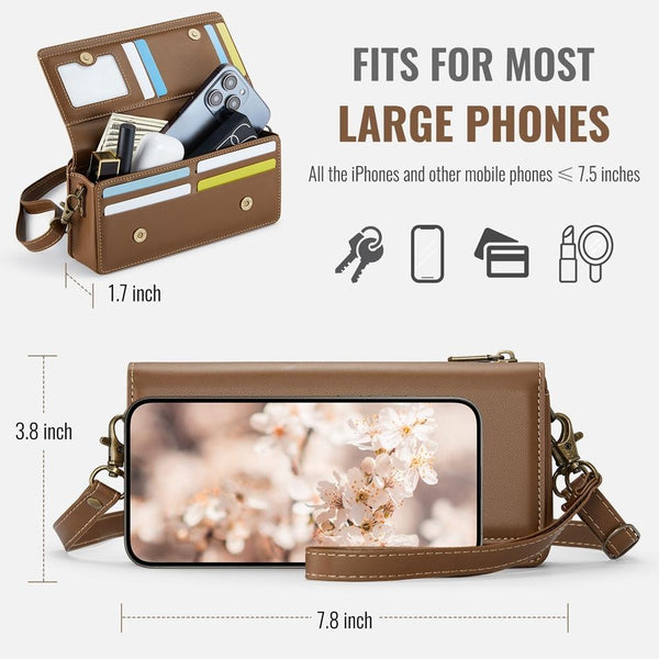 CaseMe ME30 Max Multifunctional Large-Capacity Shoulder Crossbody Phone Bag(Brown)