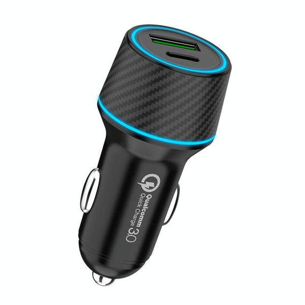 QIAKEY Dual Fast Charging Charger One To Two Cigarette Lighter, Size: TH229 95W(Black)