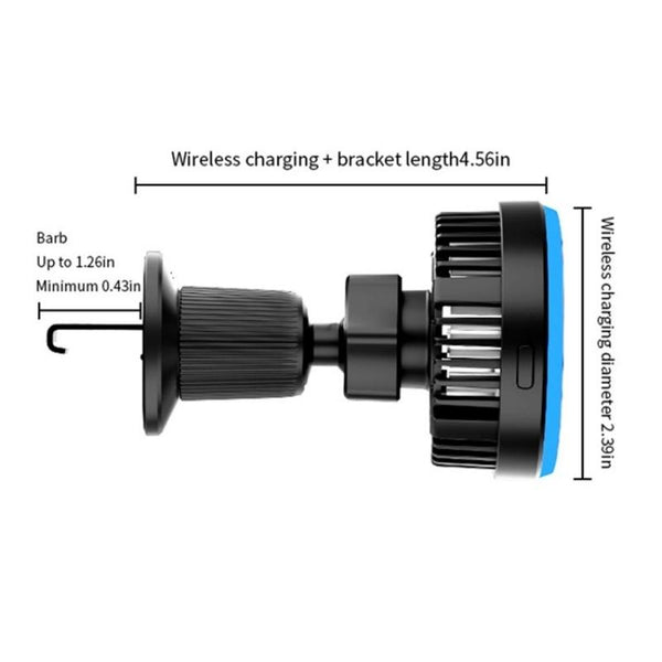 T2 Vehicle Air Vent Phone Charging Stand Magnetic Wireless Colorful Light Charger