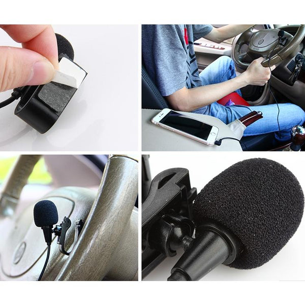 ZJ025MR Stick-on Clip-on Lavalier 2.5mm Jack Mono Microphone for Car GPS / Bluetooth Enabled Audio DVD External Mic, Cable Length: 3m