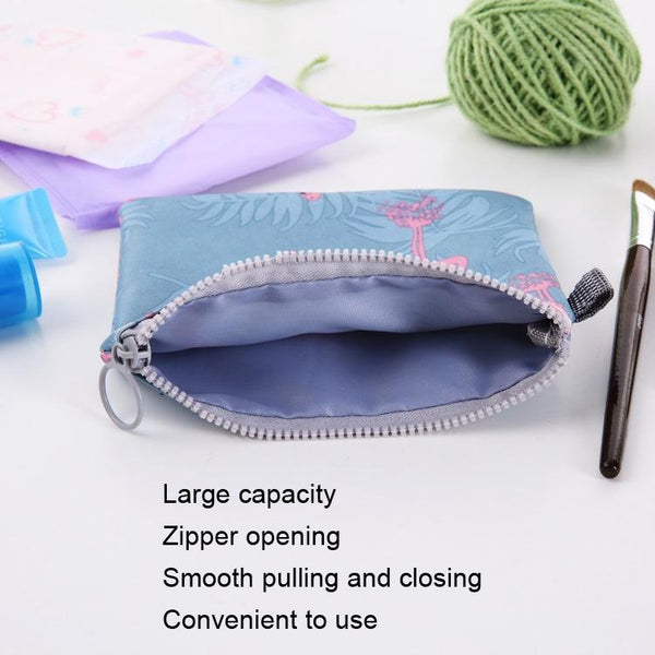 SN-031 2pcs Waterproof Zipper Sanitary Napkin Storage Bag Coin Card Bag(Stripe)