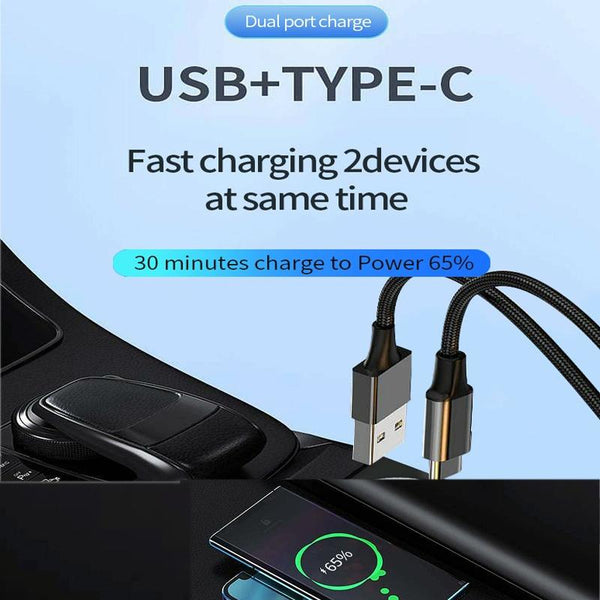 P35 48W PD30W+QC3.0 18W USB Transparent Car Quick Charge(Transparent Blue)