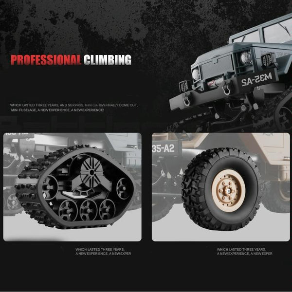 HD001B Four Wheel Drive Off-Road Climbing Load WIFI Control Real Walking Time Transmission Truck for Kids with LED Lights(Blue)