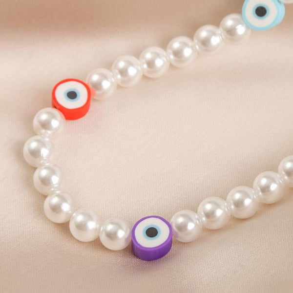 Angel Eyes Pendant Layered Necklace, Model: N2106-5 Colorful Eyes