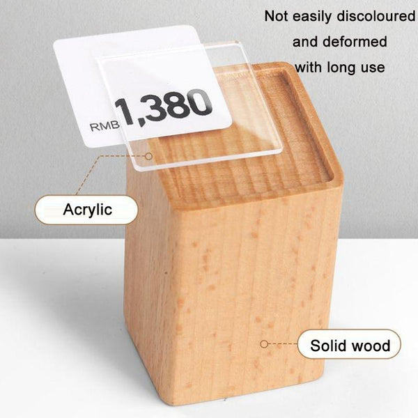 Commodity Price Display Board Tea Set Wine Label Stand, Specification: Beech (Small)