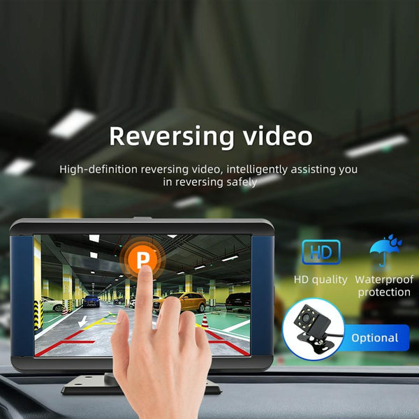 B300R 7 inch Portable Car MP5 Player Built-in Driving Recorder Support CarPlay / Android Auto(Black)