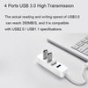 Original Xiaomi 4 Ports USB3.0 Hub with Stand-by Power Supply Interface USB Hub Extender Extension Connector Adapter(White)