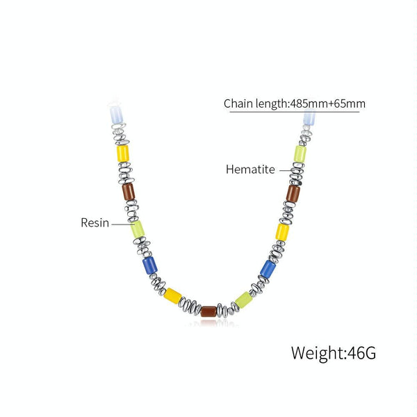 OPK GX2418 Black Gallstone Resin Stainless Steel Jewelry