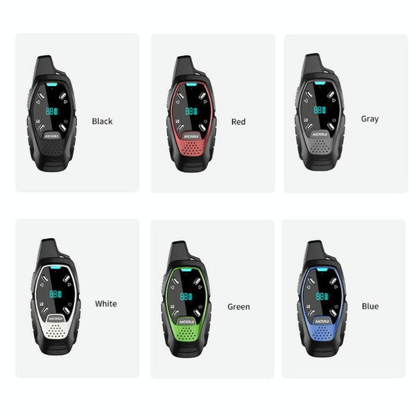 LED Display USB Charging Wireless Handheld Small Mini Walkie Talkie(Black)