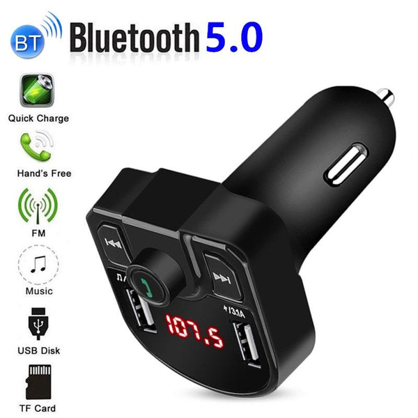 M9 Car Bluetooth MP3 Dual USB Car Charger(Black)