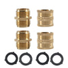 3/4GHT Brass Internal External Thread American Adapter Garden Hose Connector, : 4pcs /Pack Male & Female Adapters