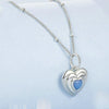 S925 Sterling Silver Platinum Plated Luminous Love Heart Necklace(BSN375)
