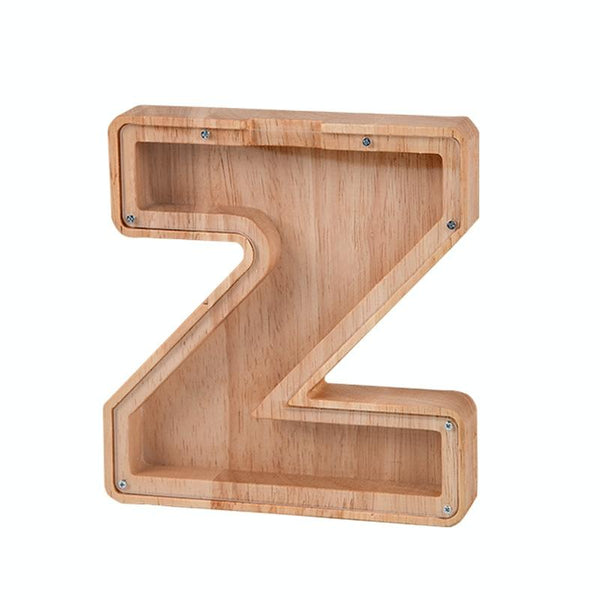 Wooden English Alphabet Piggy Bank Transparent Acrylic Piggy Bank(Z)