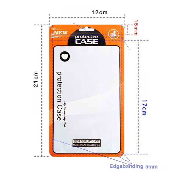 100 PCS  Ziplock Bags Plastic Bags Mobile Phone Case Packaging Bags(12 x 21cm Orange Yellow)