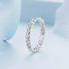 BSR311 Sterling Silver S925 Geometric Twist White Gold Plated Ring(No.7)