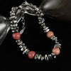 OPK GS1547 Titanium Steel Chain Wooden Stone Bracelet