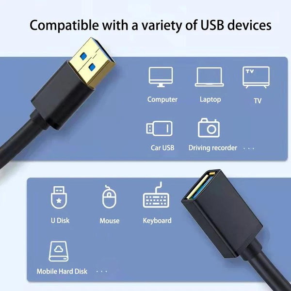 USB 3.0 Female To USB 3.0 Male PVC Cable, Length:0.3m(Black)