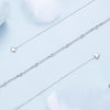 S925 Sterling Silver Platinum Plated Heart Shaped Double Sweater Necklace