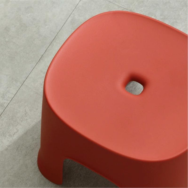Household Bathroom Row Stools Plastic Stools Thickened Low Stools Square Stools Small Benches, Colour: Retro Red Children