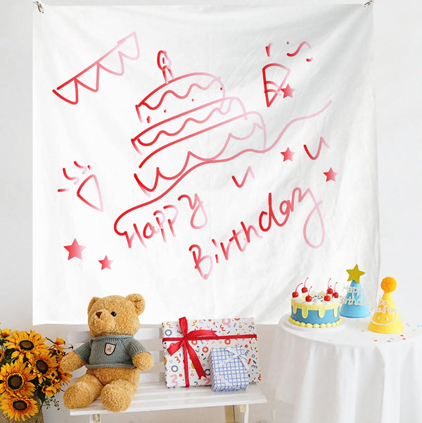 Birthday Layout Hanging Cloth Children Photo Wall Cloth, Size: 150x180cm Velvet(32)