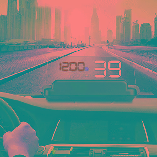 T900 GPS HUD Head-Up Display, Speed, Mileage, Voltage, Fatigue Alarm (Green)