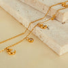 OPK GX2408 Simple Stainless Steel Moon Pendant With Zirconia Collarbone Chain