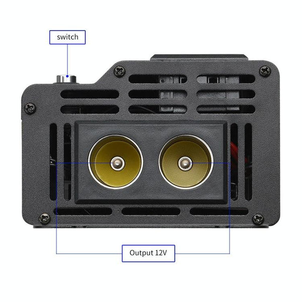 XUYUAN 6000W Car Inverter LED Colorful Atmosphere Light 4 USB Charging Converter, UK Plug, Specification: 24V-220V