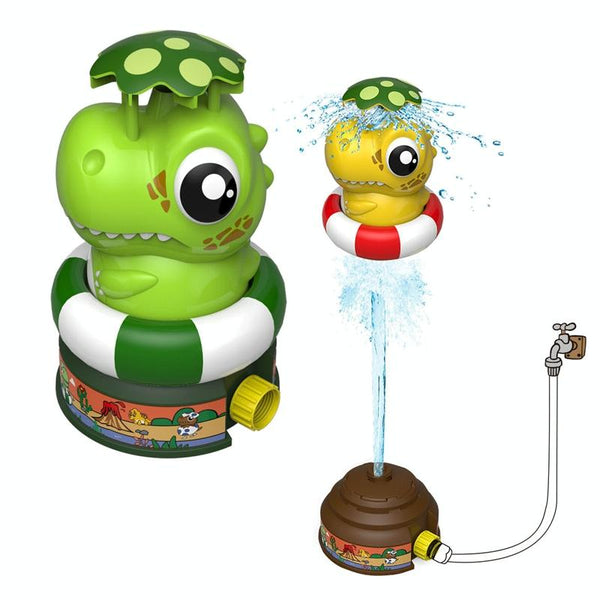 Outdoor Beach Dinosaur Sprinkler Drama Water Toys, Style: Yellow + 2 Plug + 3m Tube