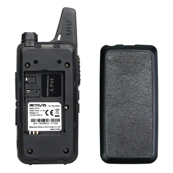 1 Pair RETEVIS RT622 EU Frequency 400-480MHz 16CHS Two Way Radio Handheld Walkie Talkie, EU Plug(Black)