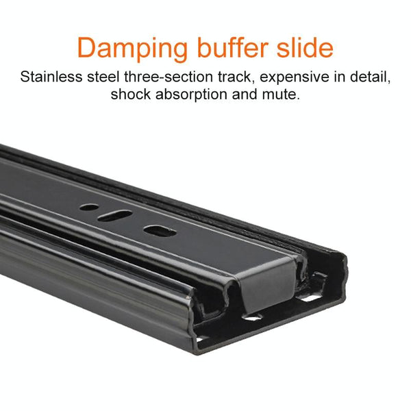 20 inches 3-section Mute Cold Rolled Steel Sliding Drawer Slides Ball Slide Rail Length: 50cm