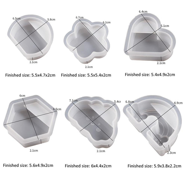2pcs Business Card Holder Photo Clip Mold DIY Crystal Glue Resin Mold, Style: Hexagon 002