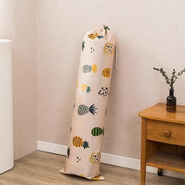 Cooler Mat Storage Bag Home Dustproof Bamboo Mat Cover, Style: For 1.5-2m Folding Pineapple