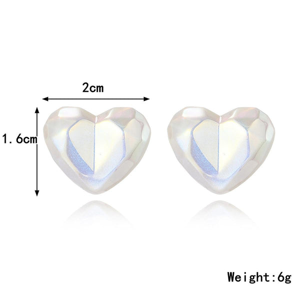 E2209-6 Symphony Sliced Heart Stud Earrings Jewelry