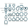 24 In 1 DIY Clay Earrings Molds DIY Handmade Clay Cutter Handmade Jewelry Molds(Beige Orange)