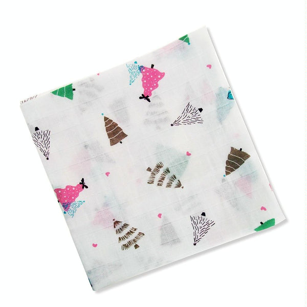 Cartoon Baby Soft Gauze Quilt Swaddle Cotton Bath Towel 117 X 117cm, Style: Christmas Tree