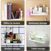 2pcs Small Person Shape Simple Wall Mounted Suction Cup Shelf Bathroom Cosmetic Storage(White)