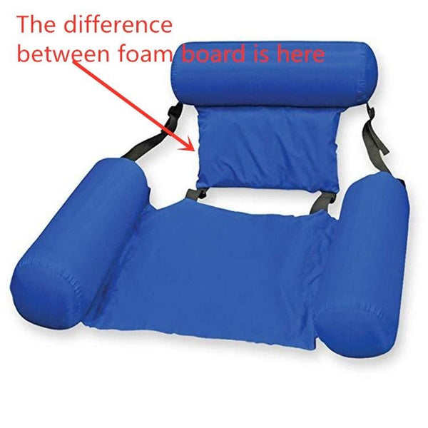 Inflatable Hammock Foldable Dual-purpose Backrest Floating Drainage Upstream Pleasure Lounge Chair Floating Bed Sofa, Style:Without Foam Board(Sapphire Blue)