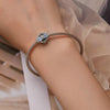 BSC742 S925 Sterling Silver Dragonfly Around Garland Zircon Bead Bracelet