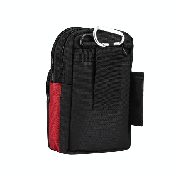 Multifunctional Casual Crossbody Mobile Phone Storage Waist Bag(Red + Black)