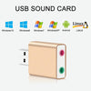 Aluminum Shell 3.5mm Jack External USB Sound Card HIFI Magic Voice 7.1 Channel Adapter Free Drive for Computer, Desktop, Speakers, Headset, Microphone(Gold)