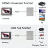 USB-C / Type-C 3.1 Male to USB-C / Type-C 3.1 Female & HDMI Female & USB 3.0 Female Adapter(Silver)