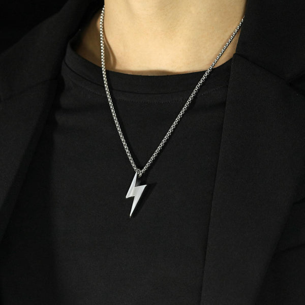 1894 Titanium Steel Men Necklace Accessories, Color: Gold Single Pendant