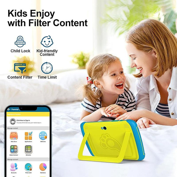 UNIWA  Boxchip Tab 8 WiFi Kid Tablet,  4GB+64GB, 8 inch Android 13 Allwinner A523 Octa Core CPU Support Google Play(Blue)