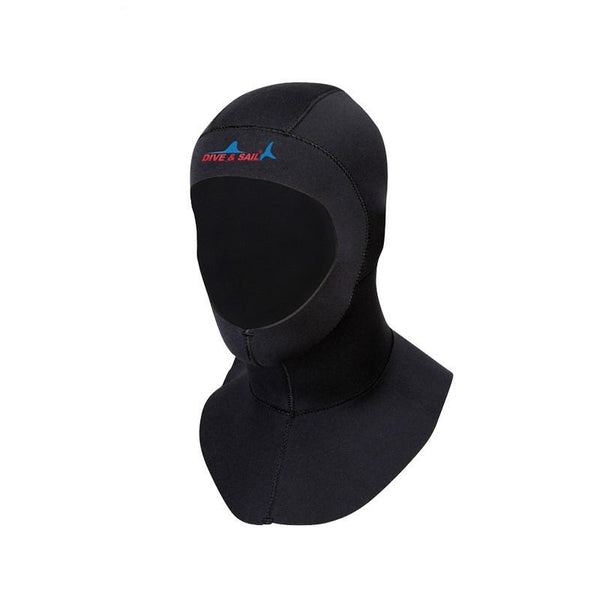 DIVE & SAIL DH-006 3mm Shoulder Warm Diving Cap Surfing Snorkeling Sunscreen Waterproof Diving Headgear, Size: L(Black)