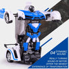 1023 4 Channels Remotely Deformed Car Toy Car(Blue)