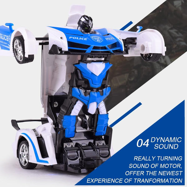 1023 4 Channels Remotely Deformed Car Toy Car(Blue)