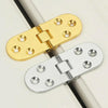 Cabinet Door Folding Hinge Thickened Zinc Alloy Half Round Table Flip Hinge, Color: Silver
