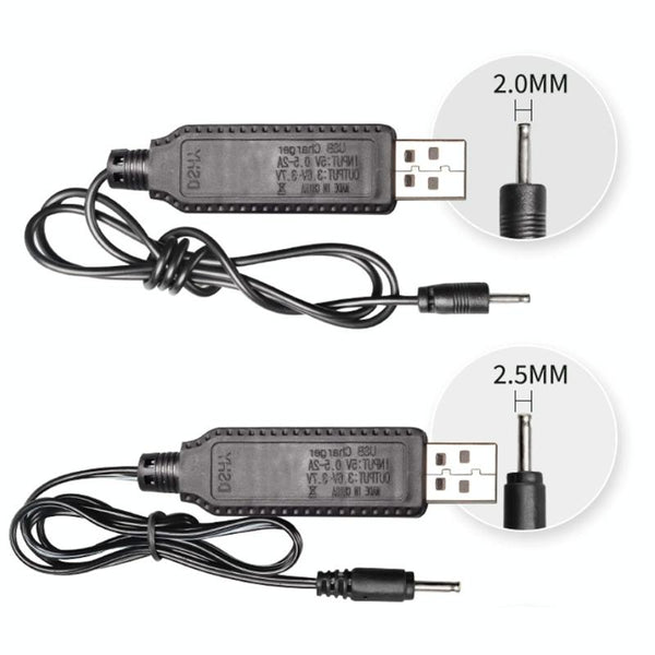 10pcs 3.7V IC Circuit Protection Lithium Battery USB Straight Head Charging Cable, Model: 2.5mm