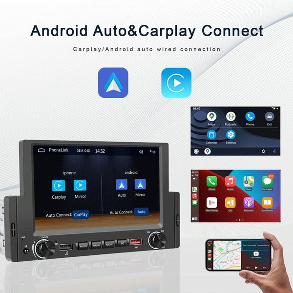 6.2 Inch MP5 Player Single Butt Universal Wired CarPlay Car Monitor, Model: Standard
