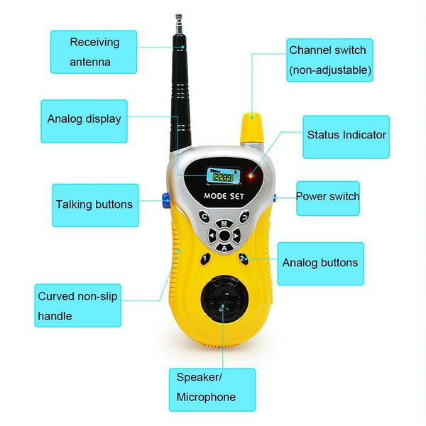 2289 1 Pair Children Mini Walkie Talkie Toys Wireless Talking Outdoor Interactive Toys(Yellow)